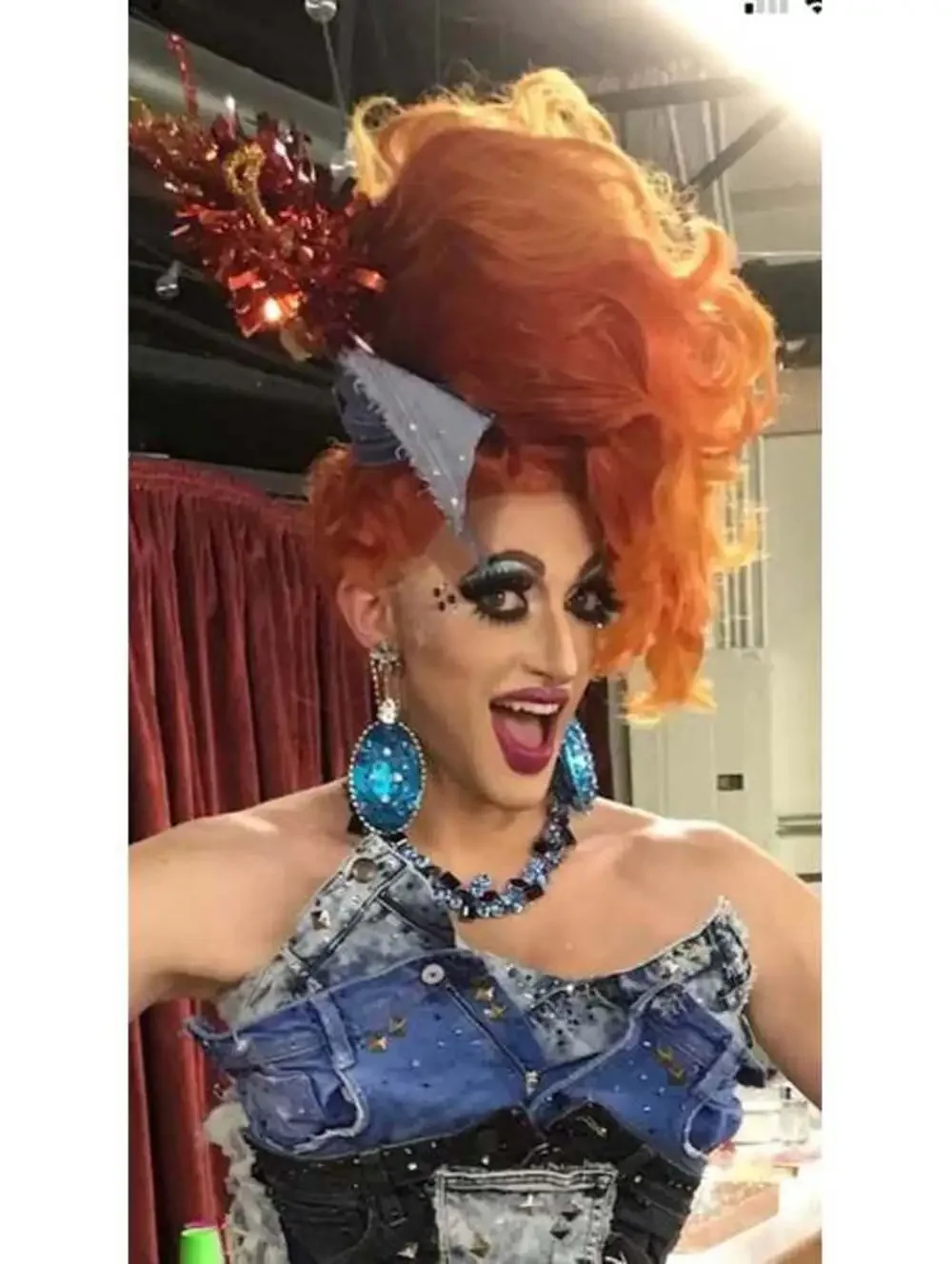 Stylized Orange and Red Lace Front Wig